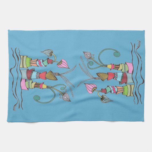 Eigenzinnige Stapels (over kachel handvat) Keukenh Theedoek (Horizontaal)