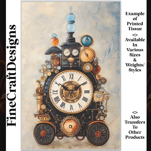 Eigenzinnige Steampunk Clock Gears Levers R3 Decou Tissuepapier