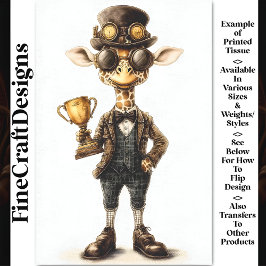 Eigenzinnige Steampunk-giraf, trofee beker AT9 dec Tissuepapier