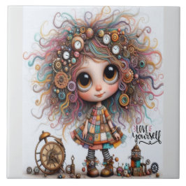 Eigenzinnige Steampunk Girl Love Keramische Tegel Tegeltje