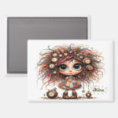 Eigenzinnige Steampunk Girl Shine 7300 magneet (Voorkant / Achterkant)