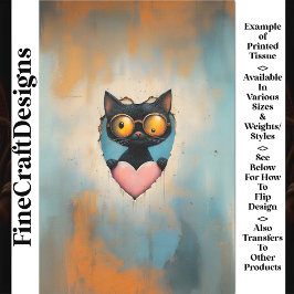 Eigenzinnige Steampunk Kitten + Roze Hart AP7 Deco Tissuepapier