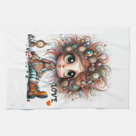 Eigenzinnige Steampunk Meisje LIEFDE Keuken Handdo Theedoek