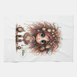Eigenzinnige Steampunk Meisje Shine Keuken Handdoe Theedoek