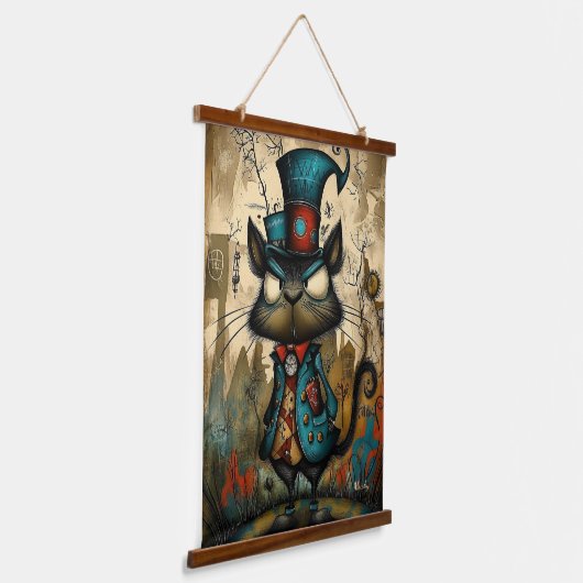 Eigenzinnige Steampunk Mouse Character Art Hangend Wandkleed (Gebogen)