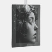 Eigenzinnige Steampunk Woman Glas Ornament (Voorkant Rechts)