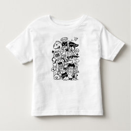 Eigenzinnige tekenfilmmenigte kinder shirts