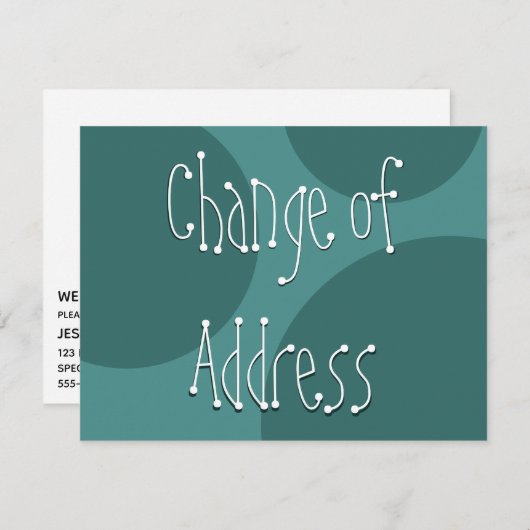 eigenzinnige tekst over Blauwgroen cirkels nieuwe  Kaart (Voorkant / Achterkant)