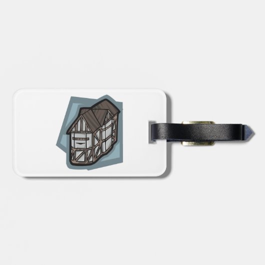 Eigenzinnige Tudor House middeleeuwse architectuur Bagagelabel (Achterkant horizontaal)
