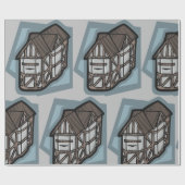 Eigenzinnige Tudor House middeleeuwse architectuur Cadeaupapier (Vlak)