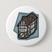 Eigenzinnige Tudor House middeleeuwse architectuur Ronde Button 7,6 Cm (Voorkant)