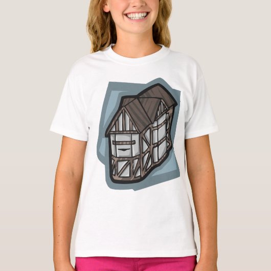 Eigenzinnige Tudor House middeleeuwse architectuur T-shirt (Voorkant)
