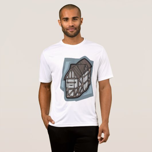 Eigenzinnige Tudor House middeleeuwse architectuur T-shirt (Voorkant volledig)