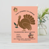Eigenzinnige Turkije Feestelijke Thanksgiving Dine Kaart (Staand voorkant)