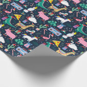 Eigenzinnige Vakantie Dieren en Iconen Patroon Cadeaupapier (Hoek)