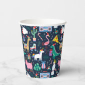 Eigenzinnige Vakantie Dieren en Iconen Patroon Papieren Bekers (Achterkant)