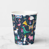 Eigenzinnige Vakantie Dieren en Iconen Patroon Papieren Bekers (Links)