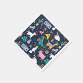 Eigenzinnige Vakantie Dieren en Iconen Patroon Servet (Hoek)