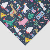 Eigenzinnige Vakantie Dieren en Iconen Patroon Tissuepapier (Detail)