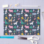 Eigenzinnige Vakantie Dieren en Iconen Patroon Tissuepapier (Craft)