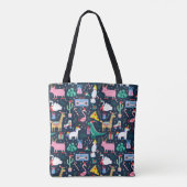 Eigenzinnige Vakantie Dieren en Iconen Patroon Tote Bag (Achterkant)