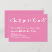 Eigenzinnige "Verandering is goed" Roze Nieuwe Adr Notitiekaartje (Voorkant / Achterkant)