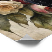 Eigenzinnige Victoriaans Gothic Girl & Florals Lon Poster (Hoek)