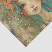 EIGENZINNIGE VLINDER FEE MEISJE DECOUPAGE TISSUEPAPIER (Detail)