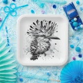 Eigenzinnige vogelinktschets papieren bordje (Feest)