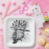 Eigenzinnige vogelinktschets papieren bordje (Feest)