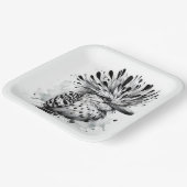 Eigenzinnige vogelinktschets papieren bordje (Gebogen)