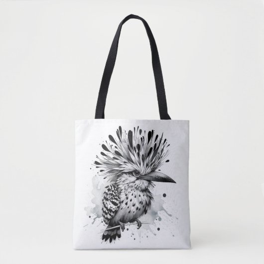 Eigenzinnige vogelinktschets tote bag (Voorkant)
