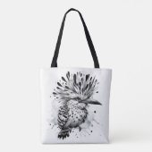 Eigenzinnige vogelinktschets tote bag (Achterkant)
