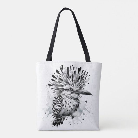 Eigenzinnige vogelinktschets tote bag (Achterkant)