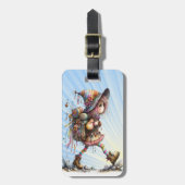 Eigenzinnige Wandelen Meisje Bagage en Rugzak Labe Bagagelabel (Voorkant verticaal)