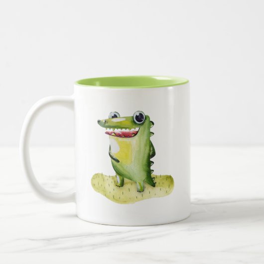 Eigenzinnige Waterverf Gator Collectible Tweekleurige Koffiemok (Links)