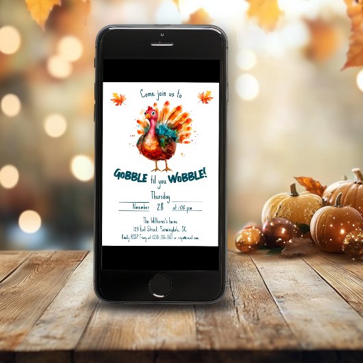 Eigenzinnige Waterverf Turkije Thanksgiving Kaart