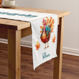 Eigenzinnige Waterverf Turkije Thanksgiving Korte Tafelloper