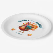 Eigenzinnige Waterverf Turkije Thanksgiving Papieren Bordje (Gekanteld)