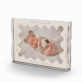 Eigenzinnige Wavy Beige Lijst Newborn Keepsake Fotoblokken (Rechts)