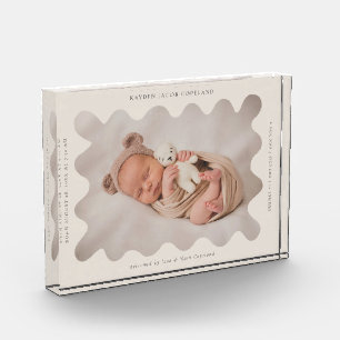 Eigenzinnige Wavy Beige Lijst Newborn Keepsake Fotoblokken