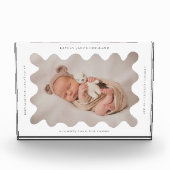 Eigenzinnige Wavy Lijst Newborn Keepsake Fotoblokken (Voorkant)