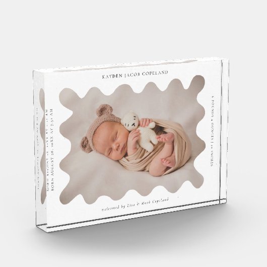 Eigenzinnige Wavy Lijst Newborn Keepsake Fotoblokken (Links)