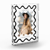 Eigenzinnige Wavy Line Afstuderen Keepsake Fotoblokken (Links)