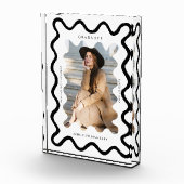 Eigenzinnige Wavy Line Afstuderen Keepsake Fotoblokken (Rechts)