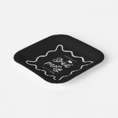 Eigenzinnige Wavy Line Black Afstudeerder Party Papieren Bordje (Gebogen)