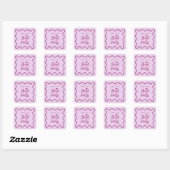 Eigenzinnige Wavy Line Roze Afstudeerder Party Fav Vierkante Sticker (Vel)