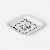 Eigenzinnige Wavy Line White Afstudeerder Party Papieren Bordje (Gebogen)