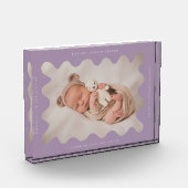 Eigenzinnige Wavy Paarse Lijst Newborn Keepsake Fotoblokken (Links)
