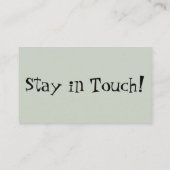 Eigenzinnige "We've Moved" Sage Green Hand-Out Kaa Visitekaartje (Achterkant)